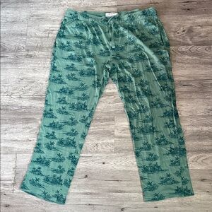 Tropical-Print Lounge Pants - Drawstring Waist